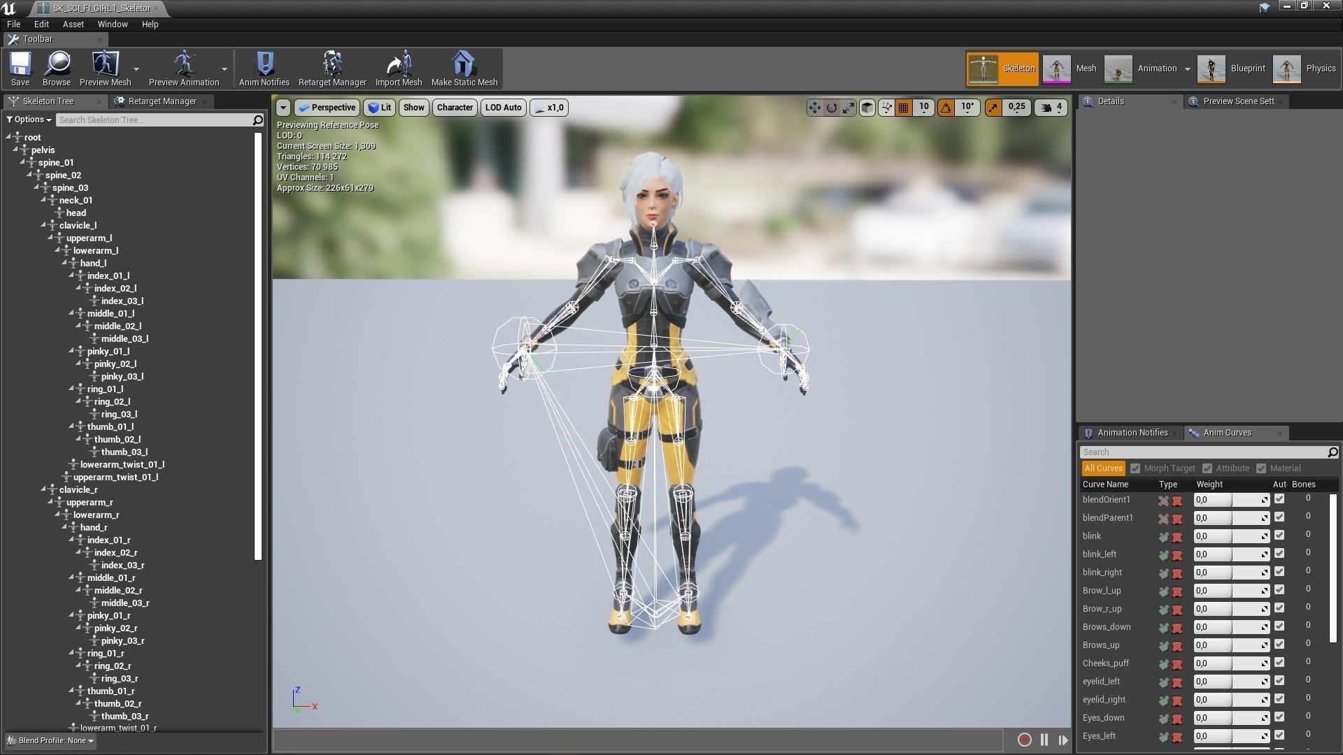 Sci-Fi Girl 1 - Game - Ready Low-poly 3D model_21