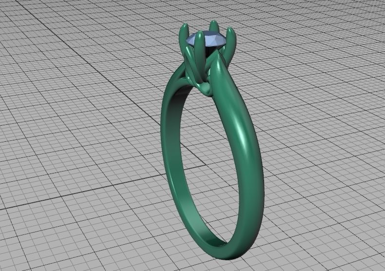 Paris Classic Solitaire Promise Ring with 4mm diamond 4prong 3D print model_13