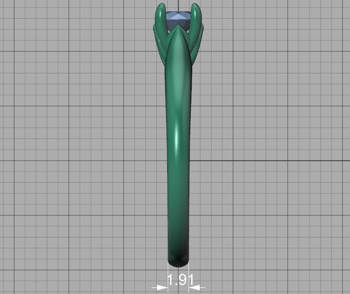 Paris Classic Solitaire Promise Ring with 4mm diamond 4prong 3D print model_31