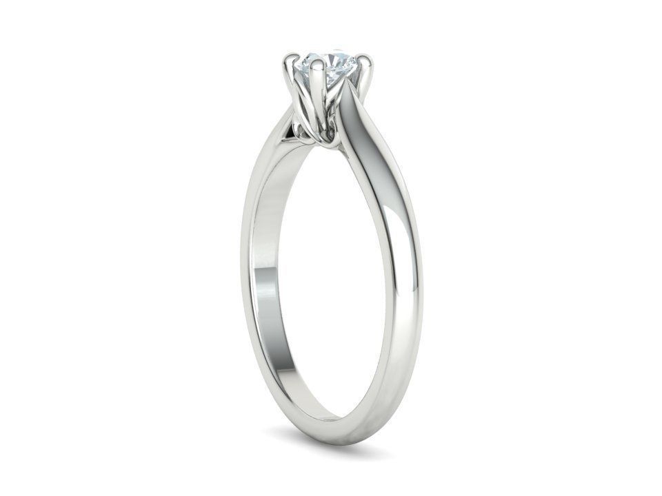 Paris Classic Solitaire Promise Ring with 4mm diamond 4prong 3D print model_23