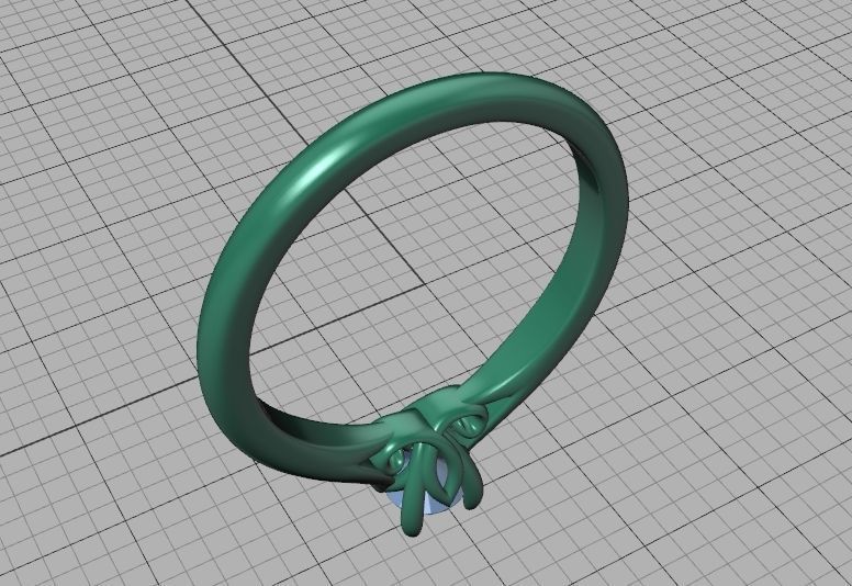 Paris Classic Solitaire Promise Ring with 4mm diamond 4prong 3D print model_35