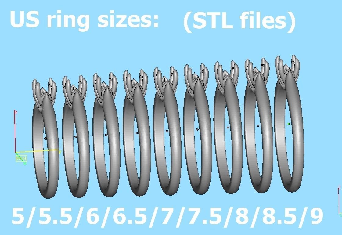 Paris Classic Solitaire Promise Ring with 4mm diamond 4prong 3D print model_8