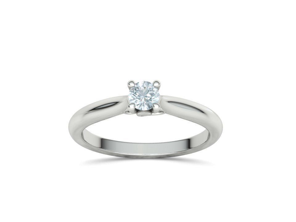 Paris Classic Solitaire Promise Ring with 4mm diamond 4prong 3D print model_17