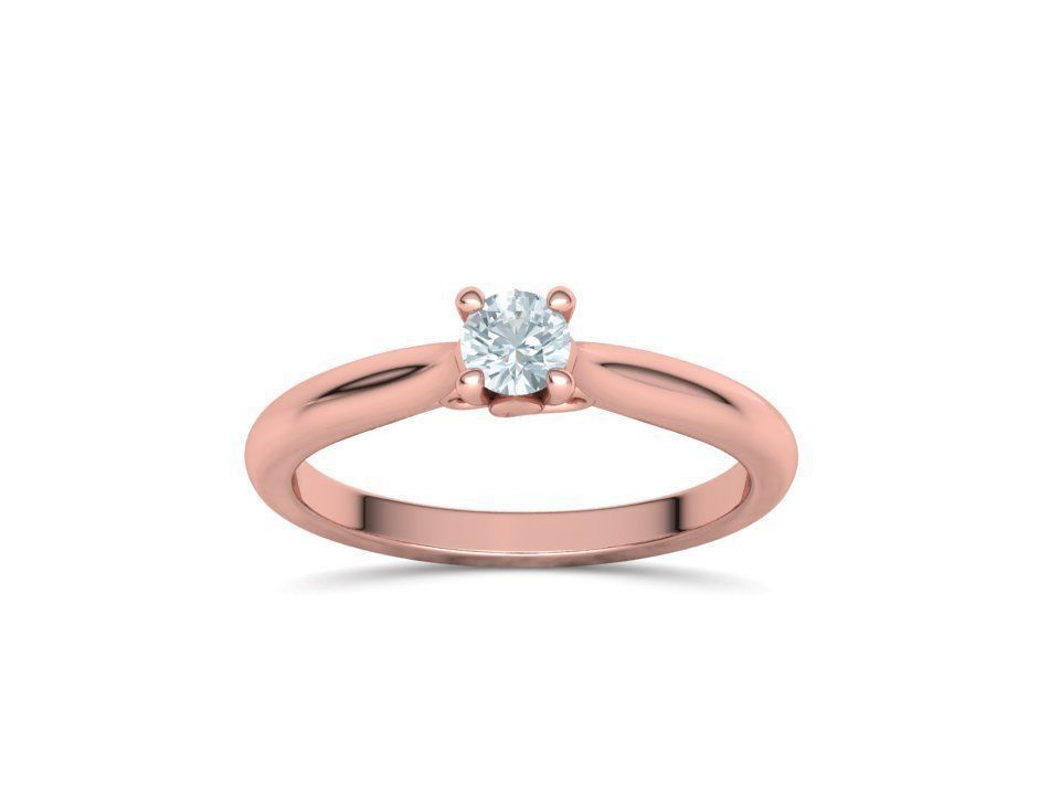 Paris Classic Solitaire Promise Ring with 4mm diamond 4prong 3D print model_15