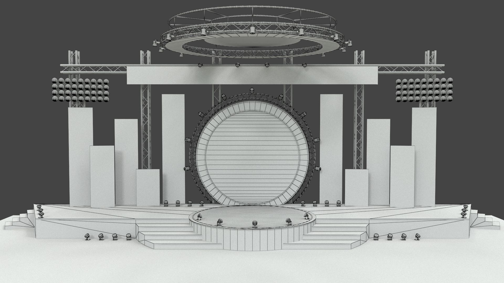 Event Stage Low-poly 3D model_8