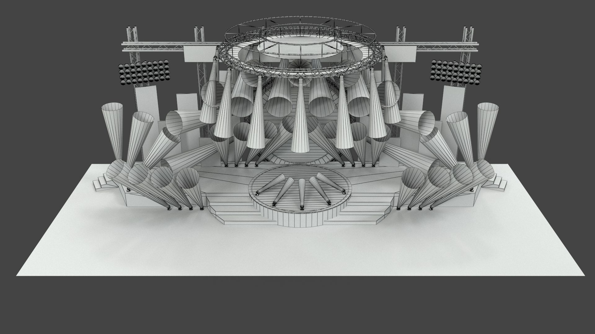 Event Stage Low-poly 3D model_7