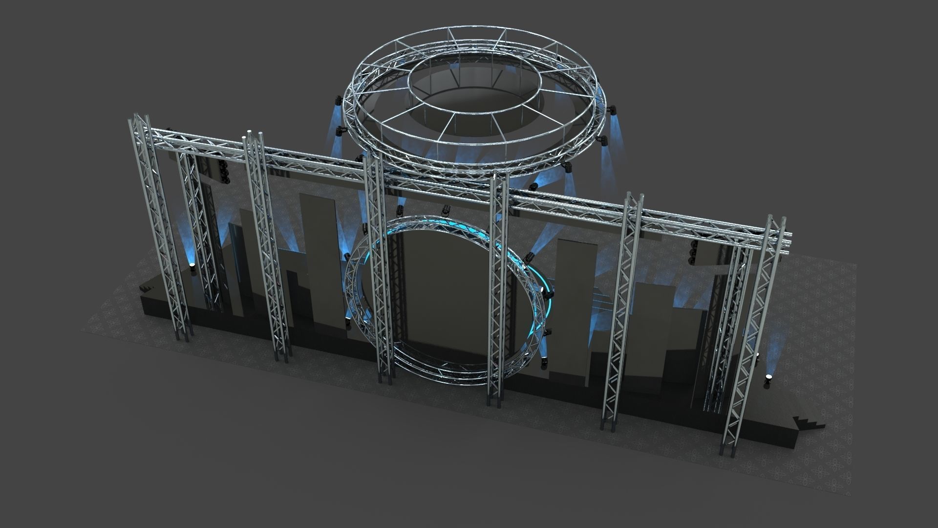 Event Stage Low-poly 3D model_6
