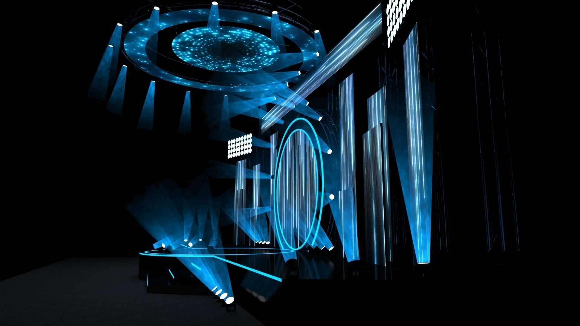 Event Stage Low-poly 3D model_4