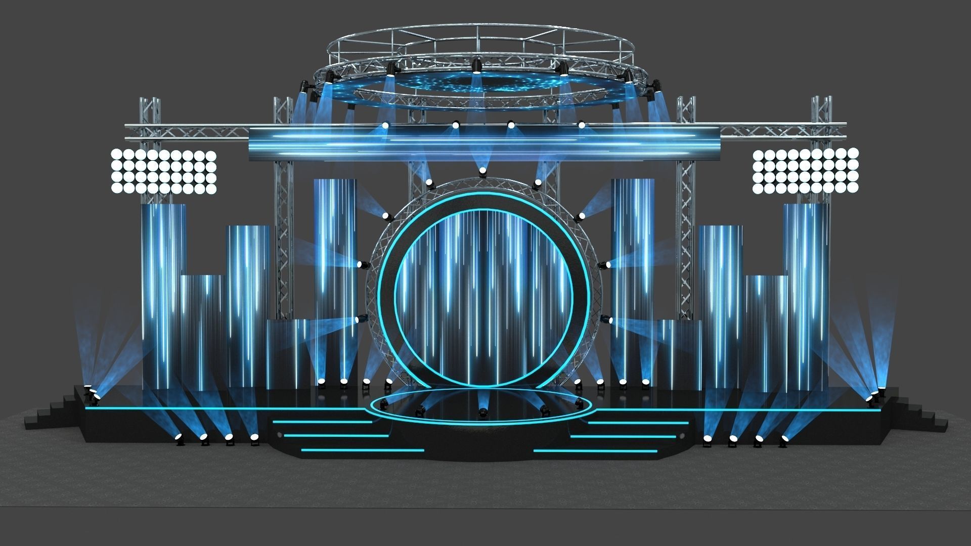 Event Stage Low-poly 3D model_5