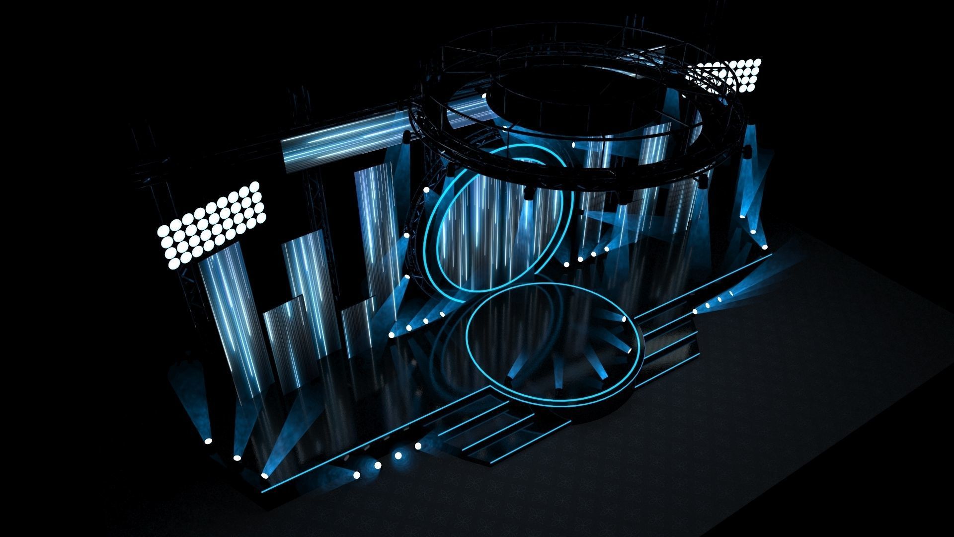 Event Stage Low-poly 3D model_3