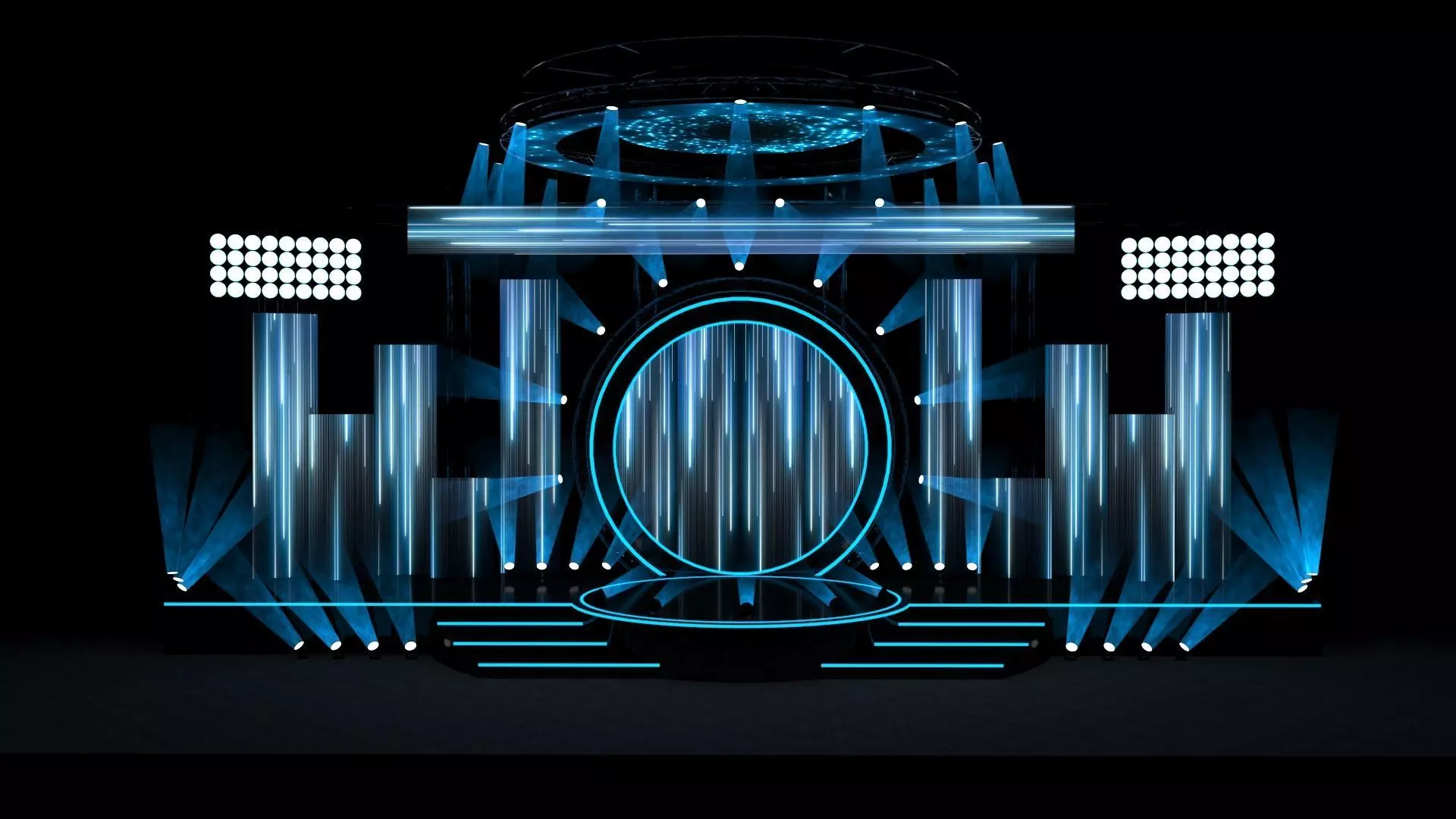 Event Stage Low-poly 3D model_0