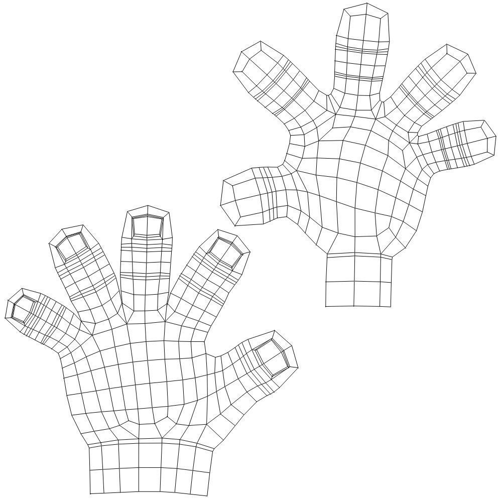 Hands  Human Low-poly 3D model_10