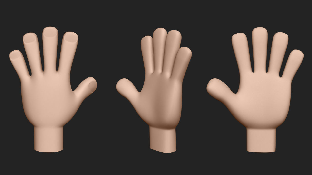 Hands  Human Low-poly 3D model_1