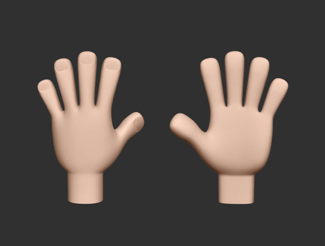 Hands  Human Low-poly 3D model_4