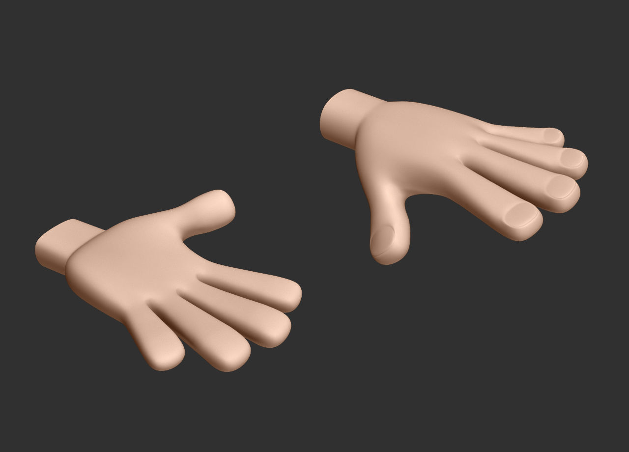 Hands  Human Low-poly 3D model_3