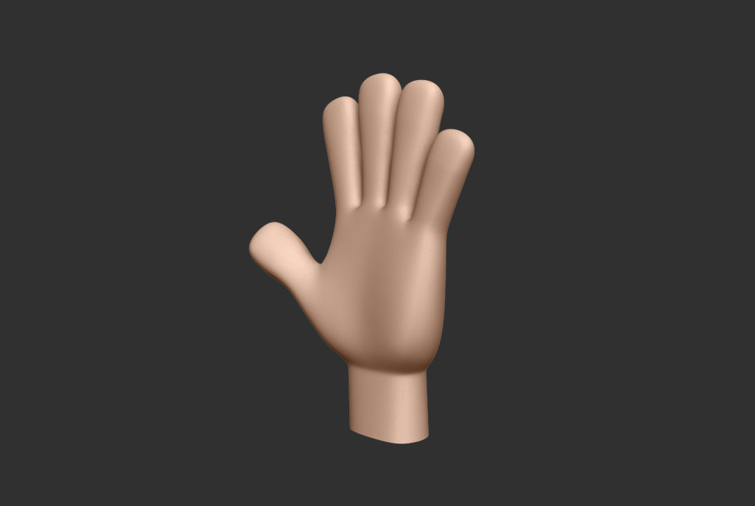 Hands  Human Low-poly 3D model_8