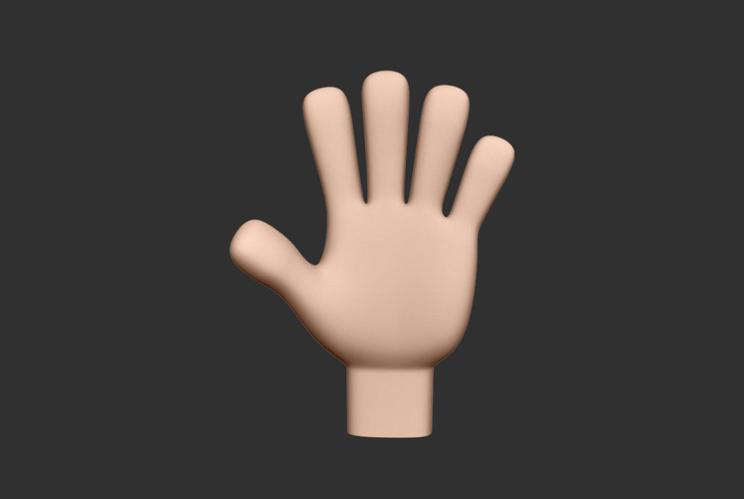 Hands  Human Low-poly 3D model_9