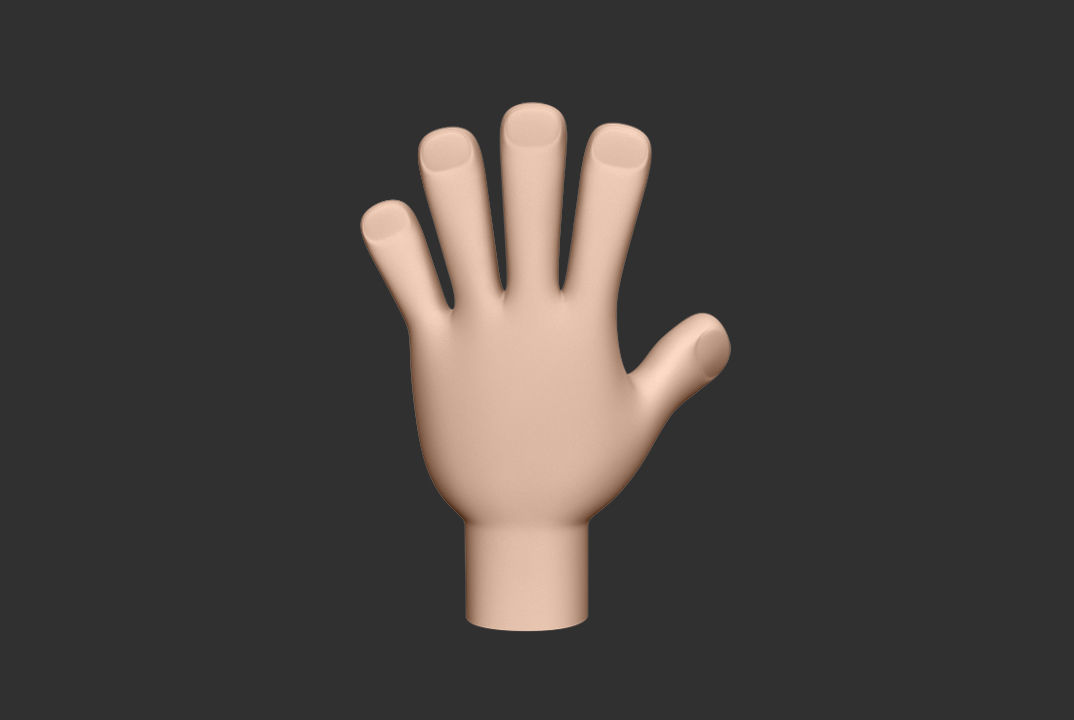 Hands  Human Low-poly 3D model_7
