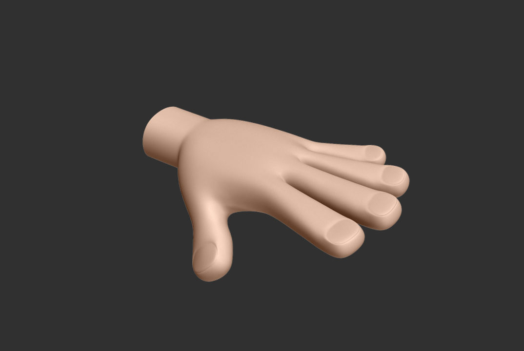 Hands  Human Low-poly 3D model_5