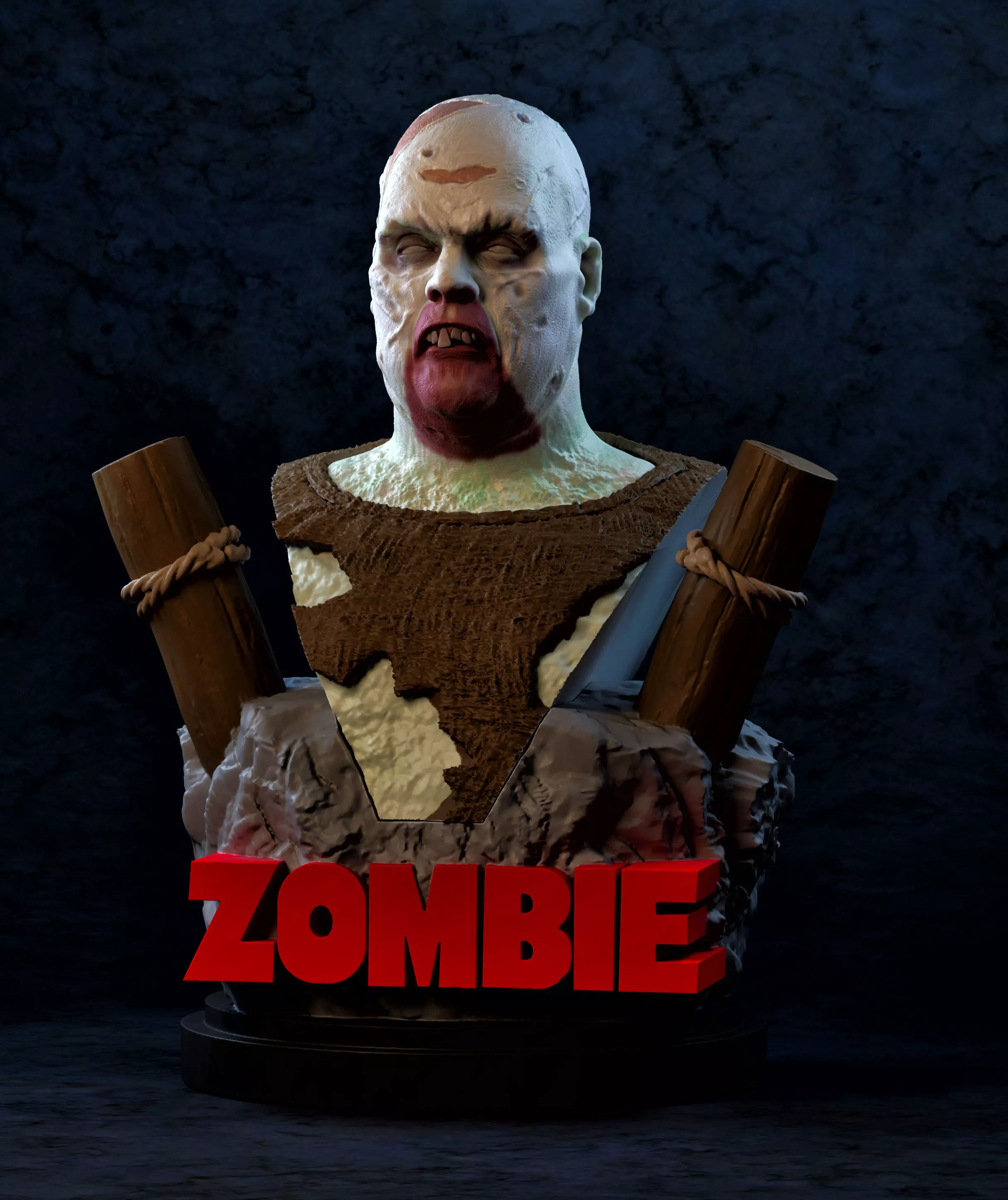 Zombie Flesh Eaters Boat Zombie Bust 3D print model_0