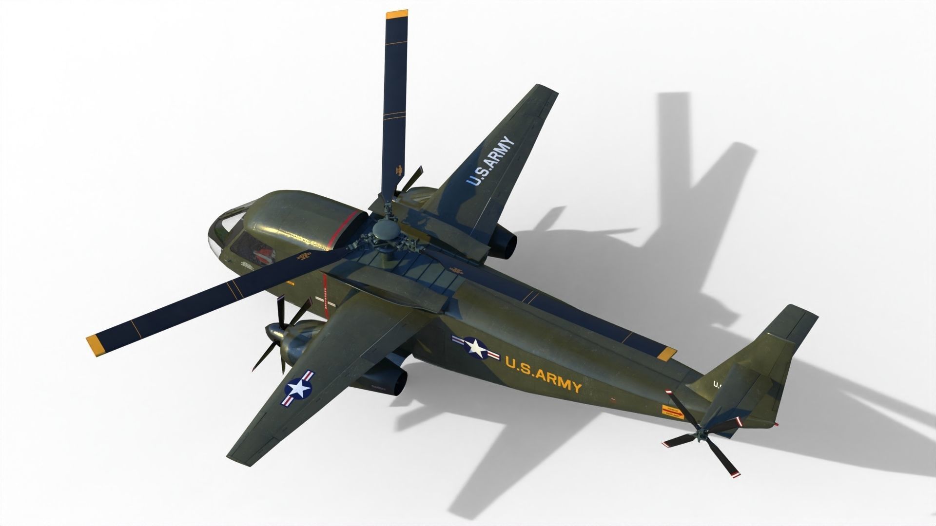 Lockheed CL-945 stowed rotor aircraft CARR 3D model_14
