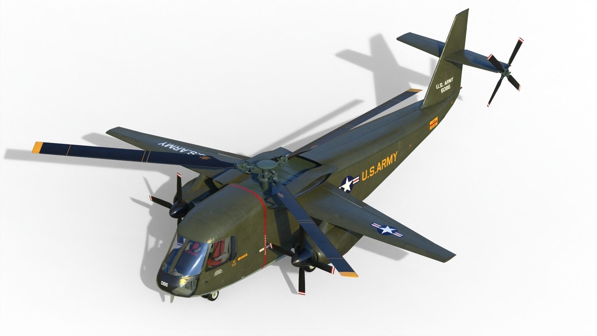 Lockheed CL-945 stowed rotor aircraft CARR 3D model_10