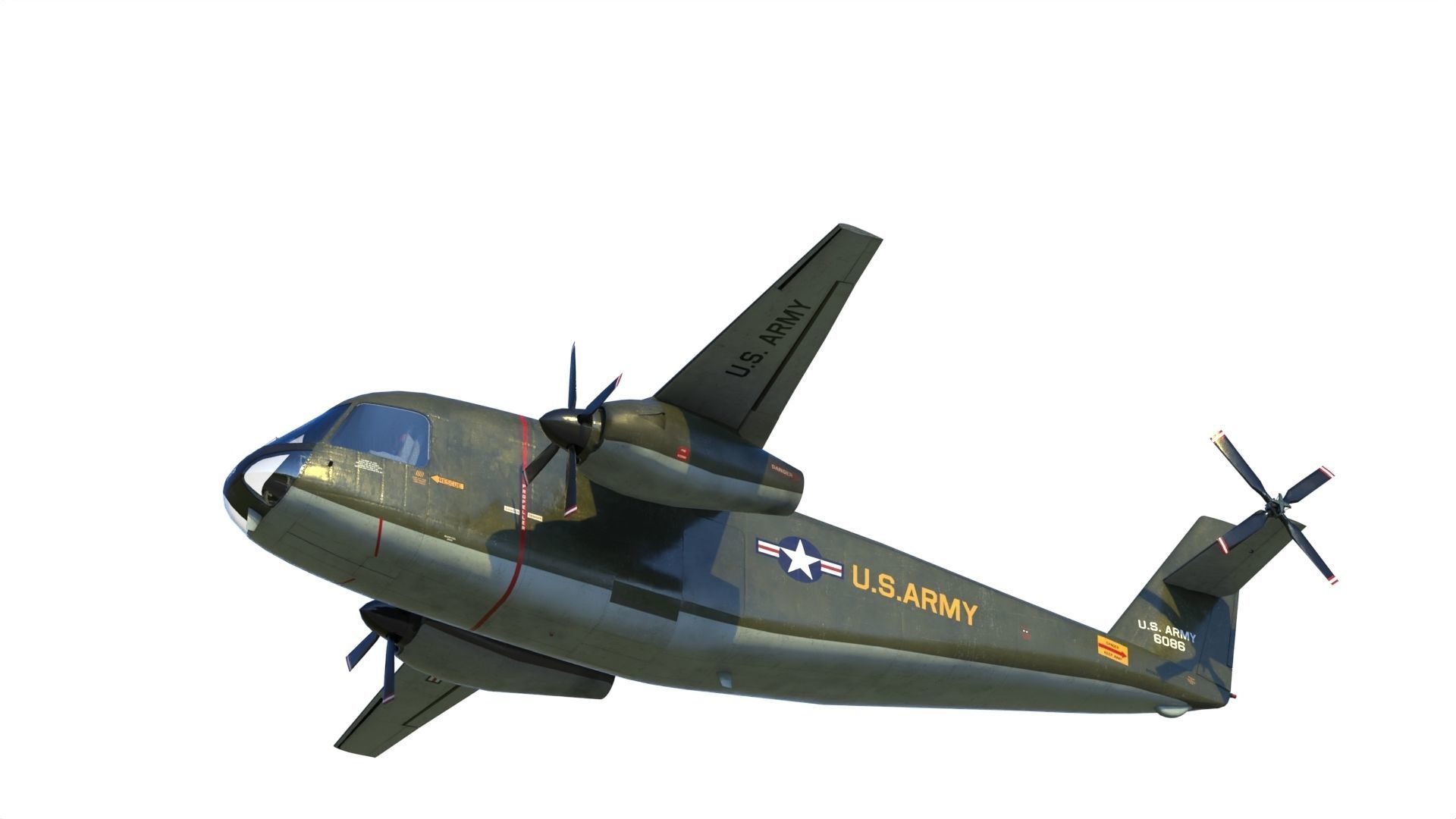 Lockheed CL-945 stowed rotor aircraft CARR 3D model_7