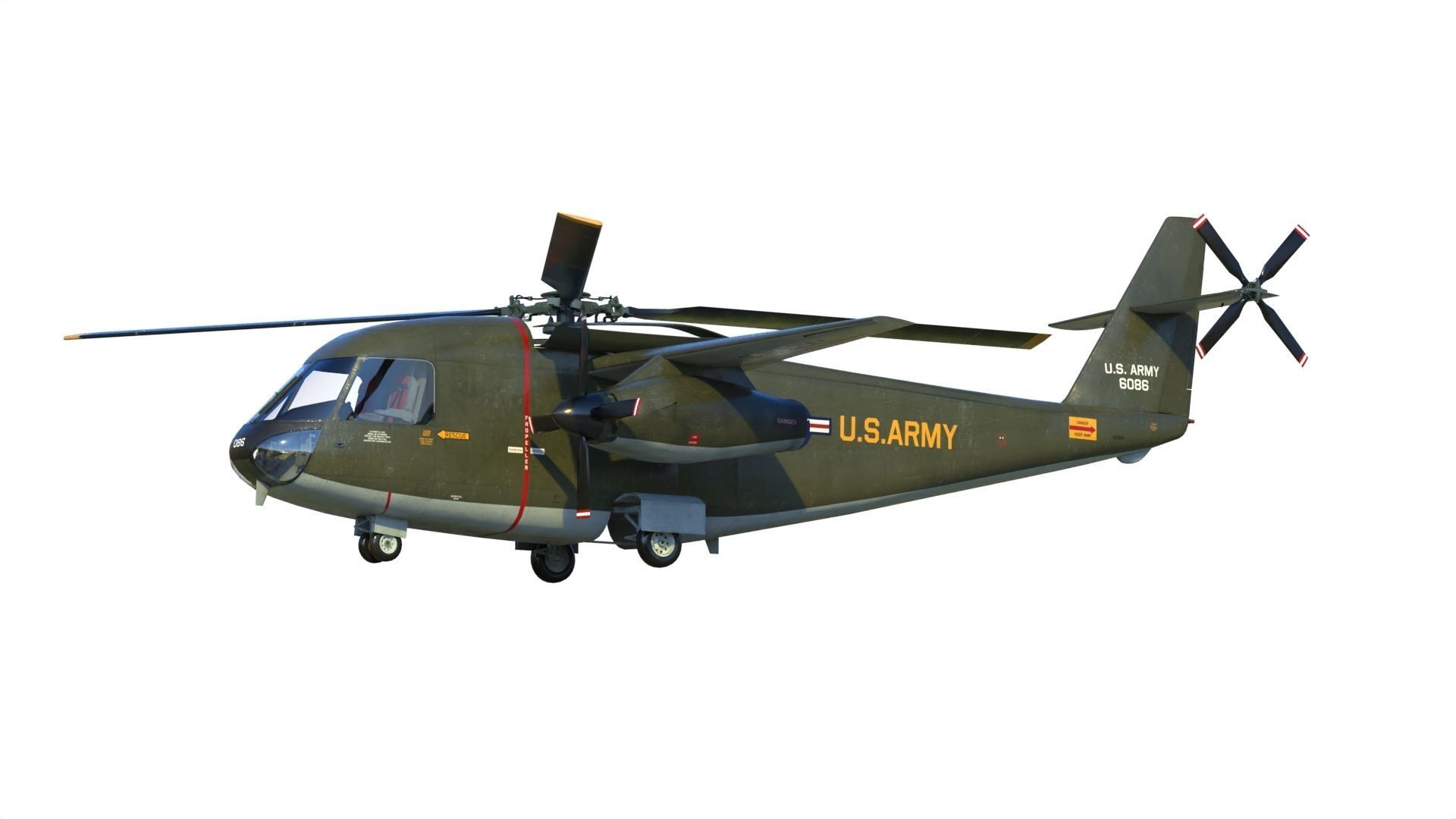 Lockheed CL-945 stowed rotor aircraft CARR 3D model_11