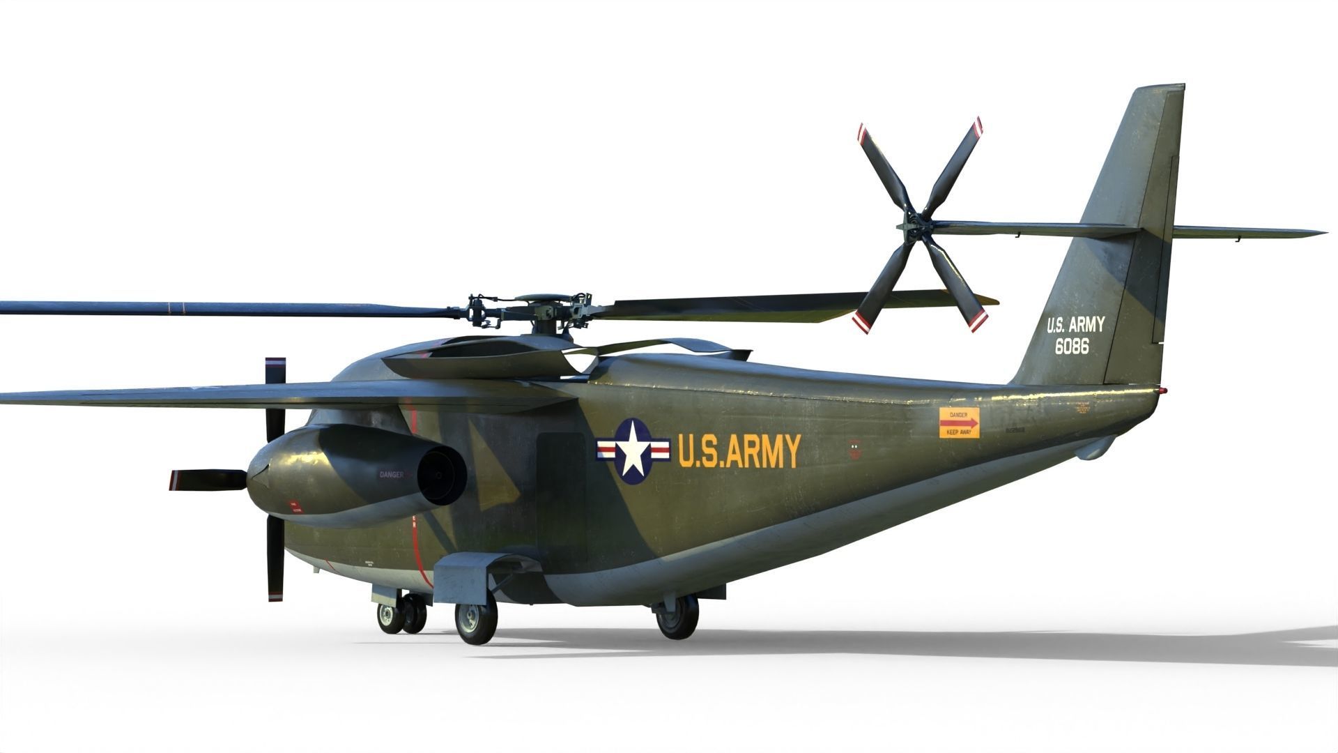 Lockheed CL-945 stowed rotor aircraft CARR 3D model_13