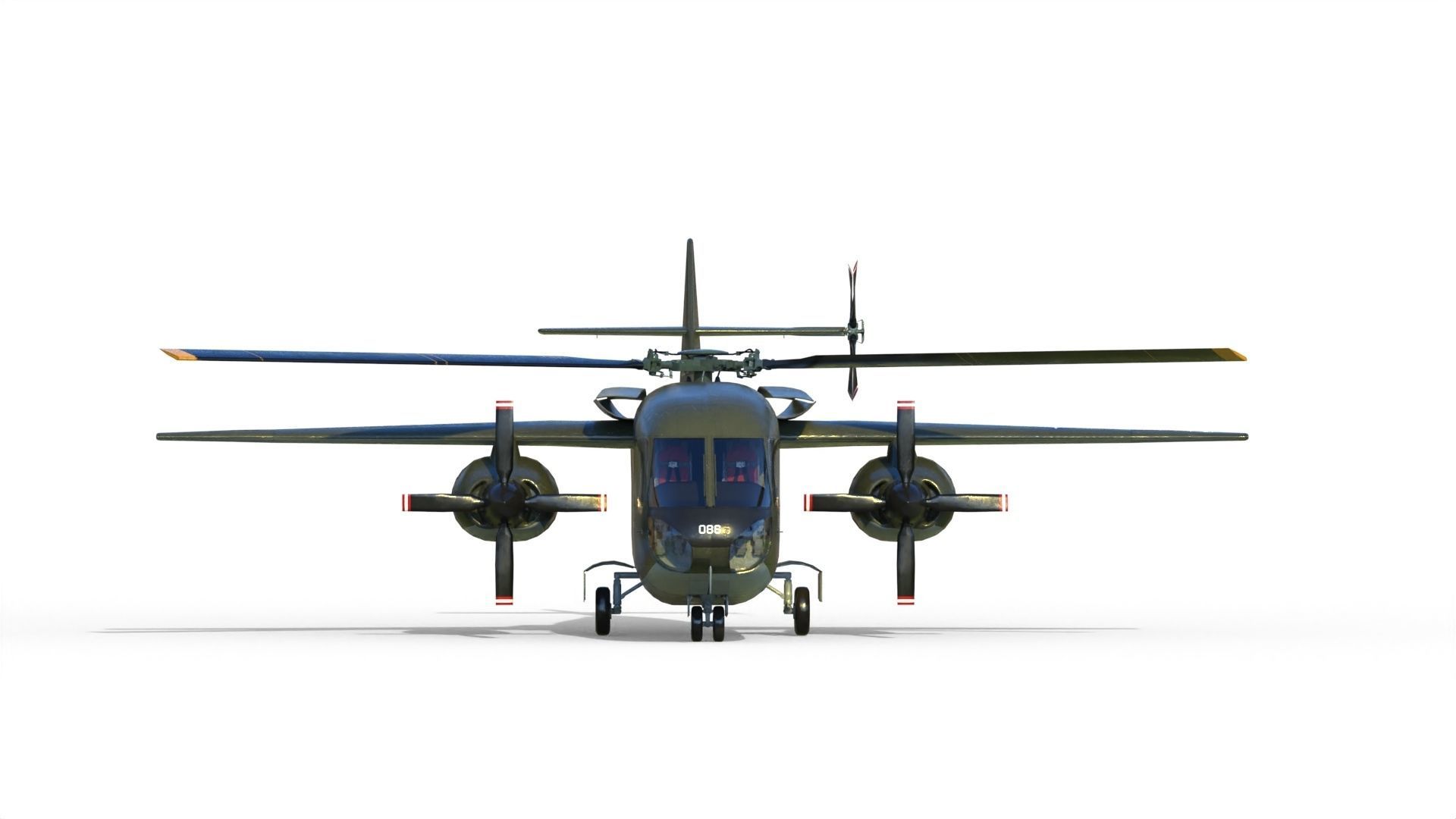 Lockheed CL-945 stowed rotor aircraft CARR 3D model_9