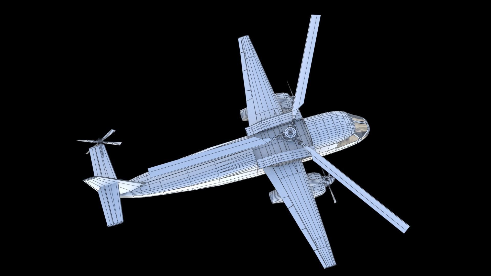 Lockheed CL-945 stowed rotor aircraft CARR 3D model_22