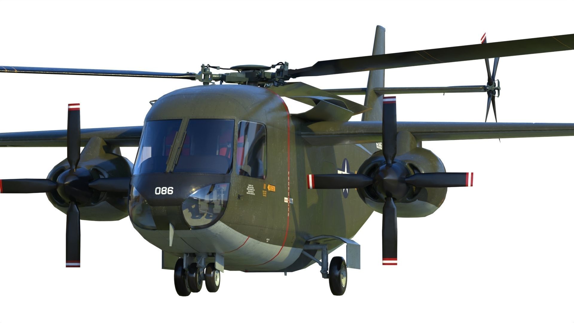 Lockheed CL-945 stowed rotor aircraft CARR 3D model_16