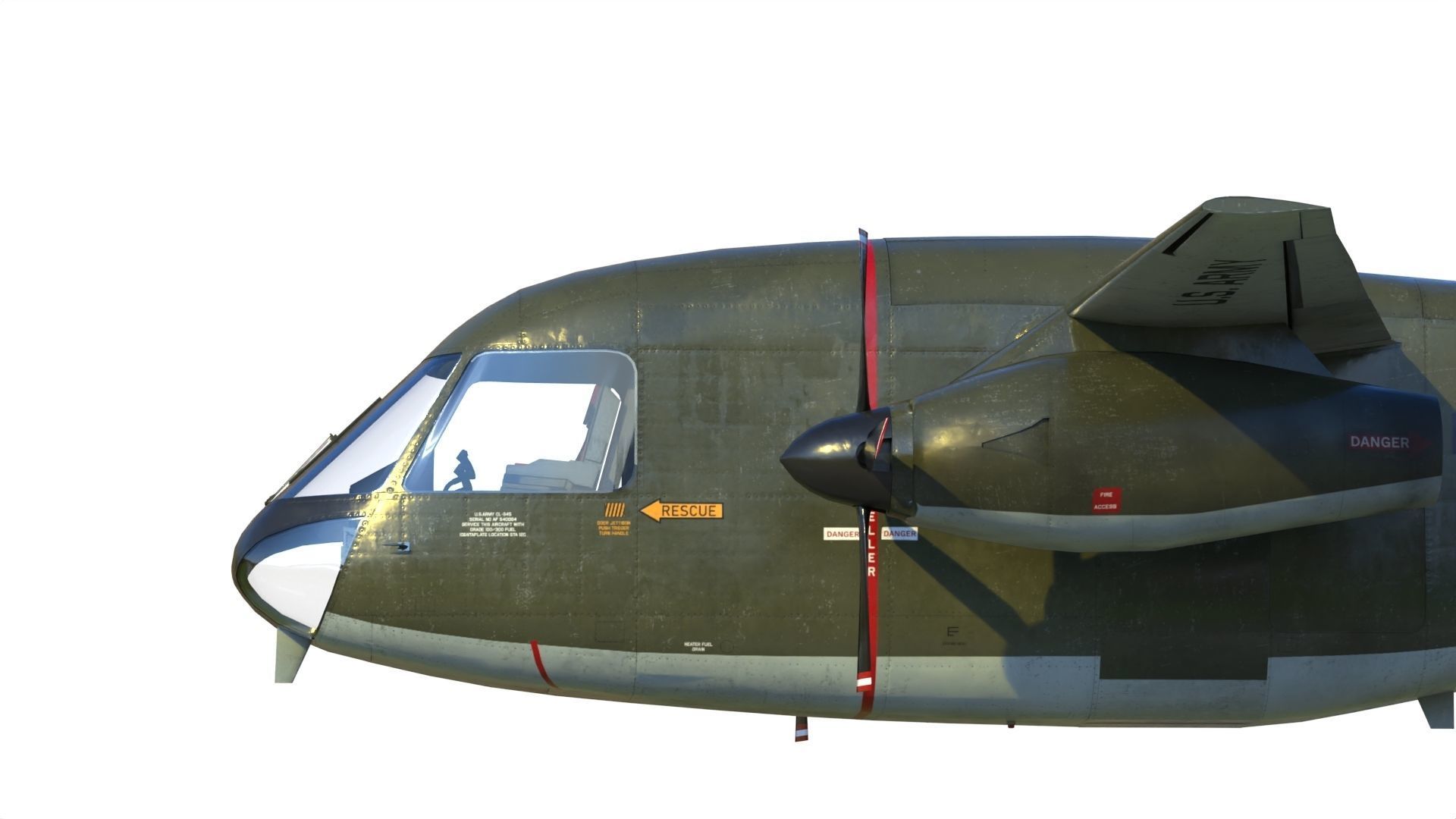 Lockheed CL-945 stowed rotor aircraft CARR 3D model_8