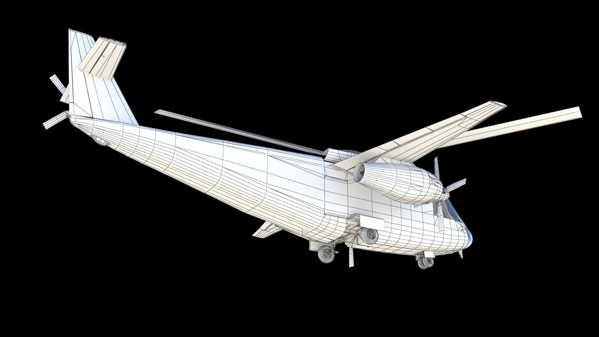 Lockheed CL-945 stowed rotor aircraft CARR 3D model_21