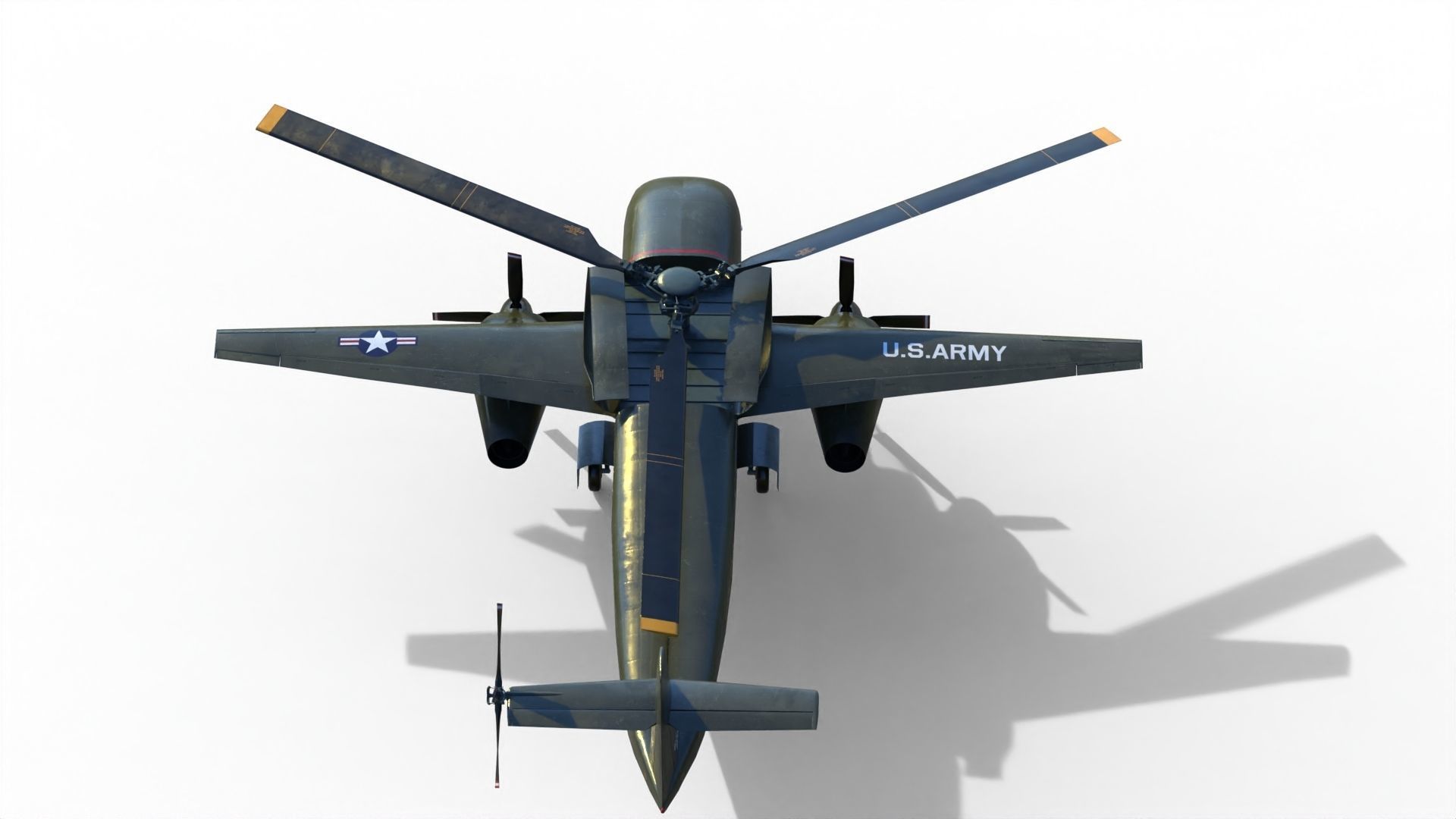 Lockheed CL-945 stowed rotor aircraft CARR 3D model_15