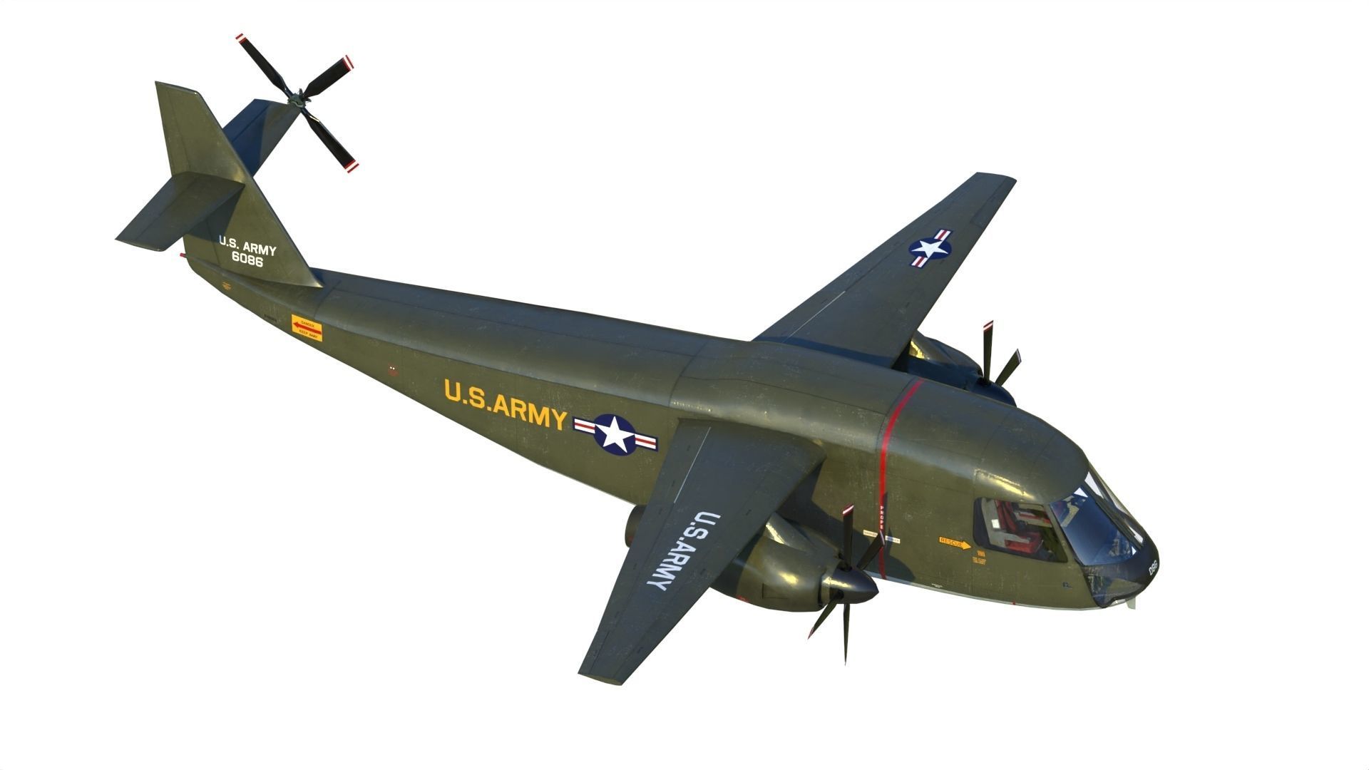Lockheed CL-945 stowed rotor aircraft CARR 3D model_2