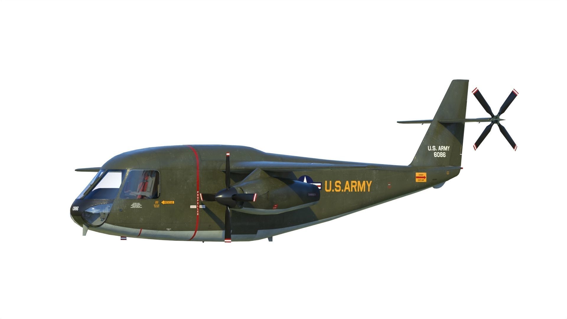 Lockheed CL-945 stowed rotor aircraft CARR 3D model_4
