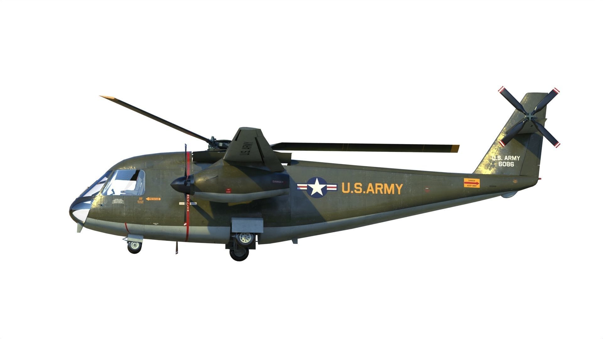 Lockheed CL-945 stowed rotor aircraft CARR 3D model_12