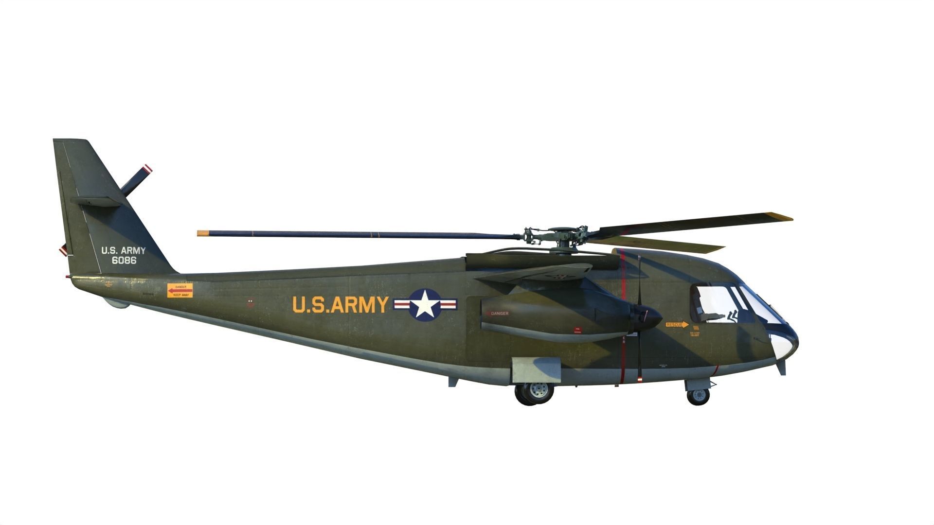 Lockheed CL-945 stowed rotor aircraft CARR 3D model_1