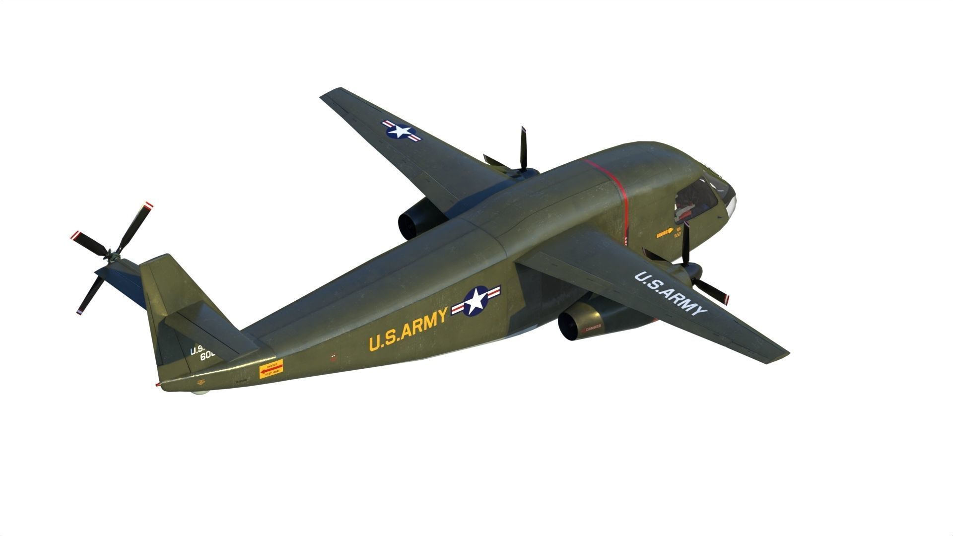 Lockheed CL-945 stowed rotor aircraft CARR 3D model_3