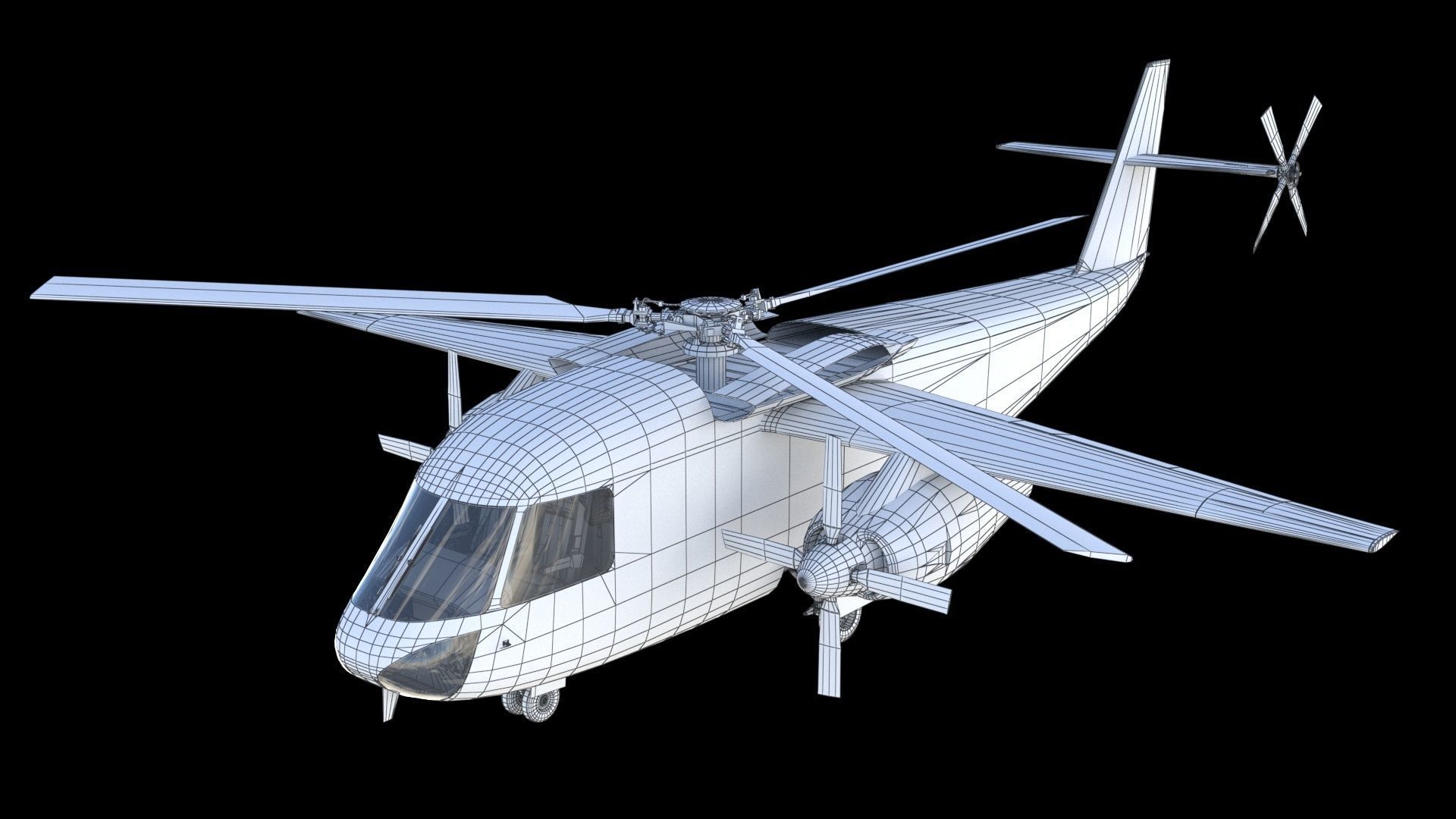 Lockheed CL-945 stowed rotor aircraft CARR 3D model_20