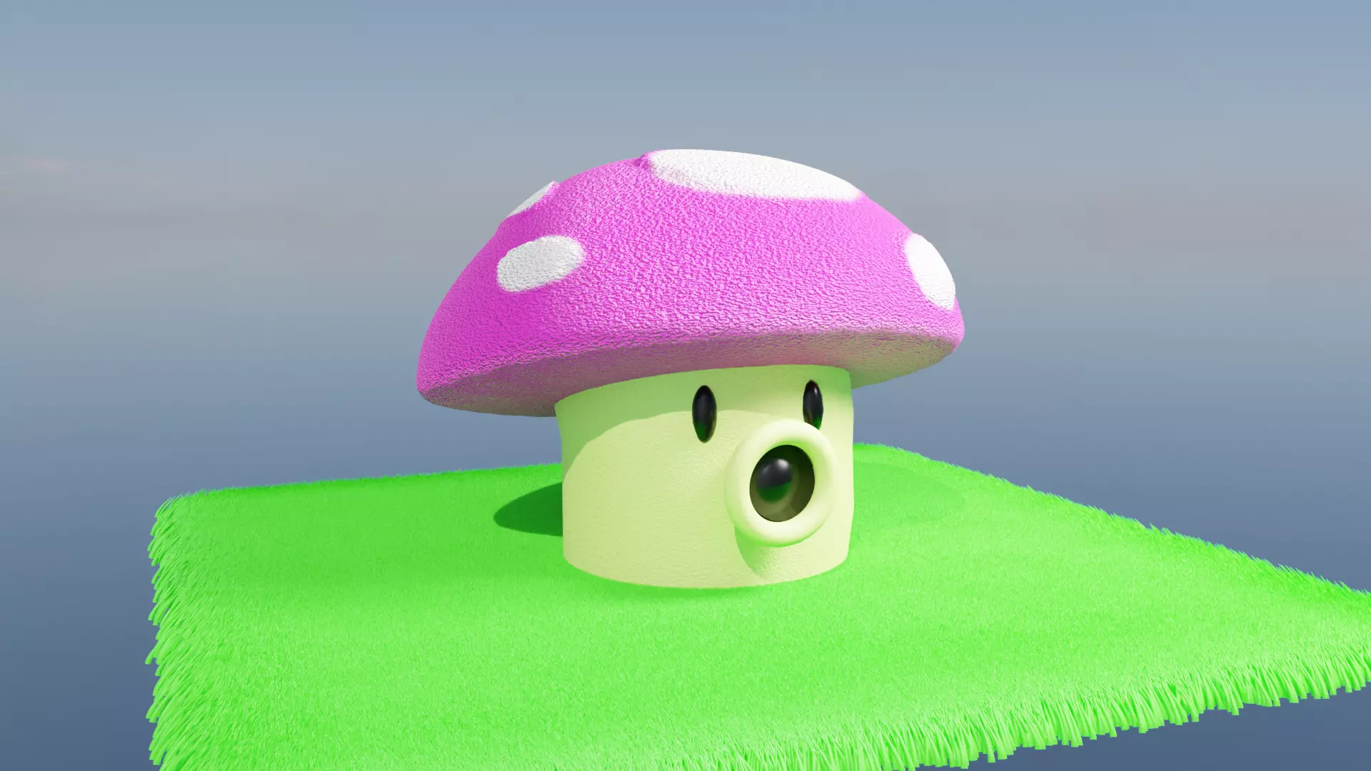 Plants vs Zombies Mushroom Model Realistic Low-poly 3D model_0