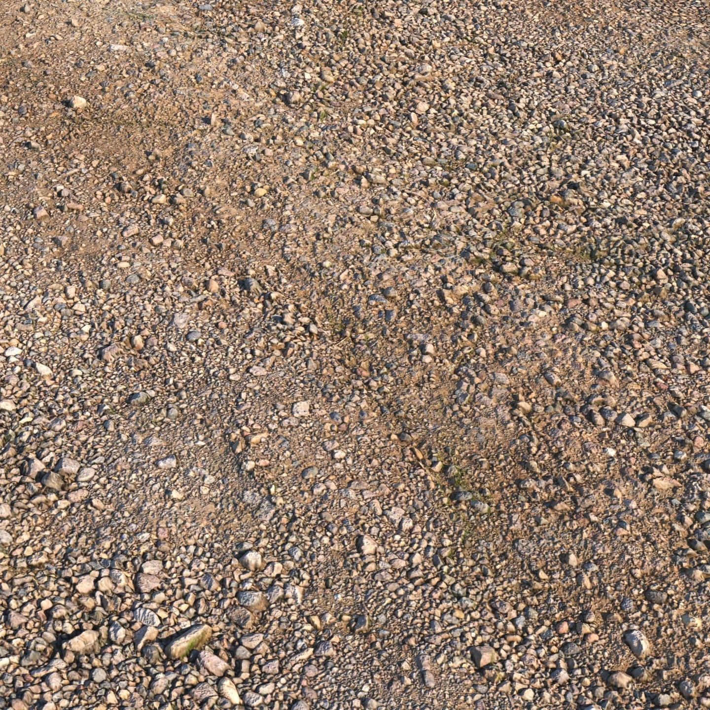 Gravel road 06 - 18 meters Low-poly 3D model_9