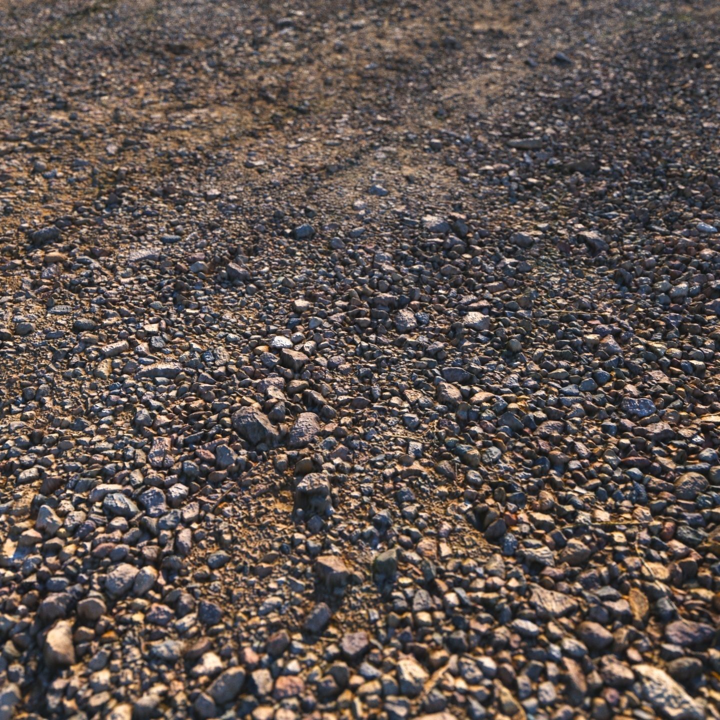 Gravel road 06 - 18 meters Low-poly 3D model_2