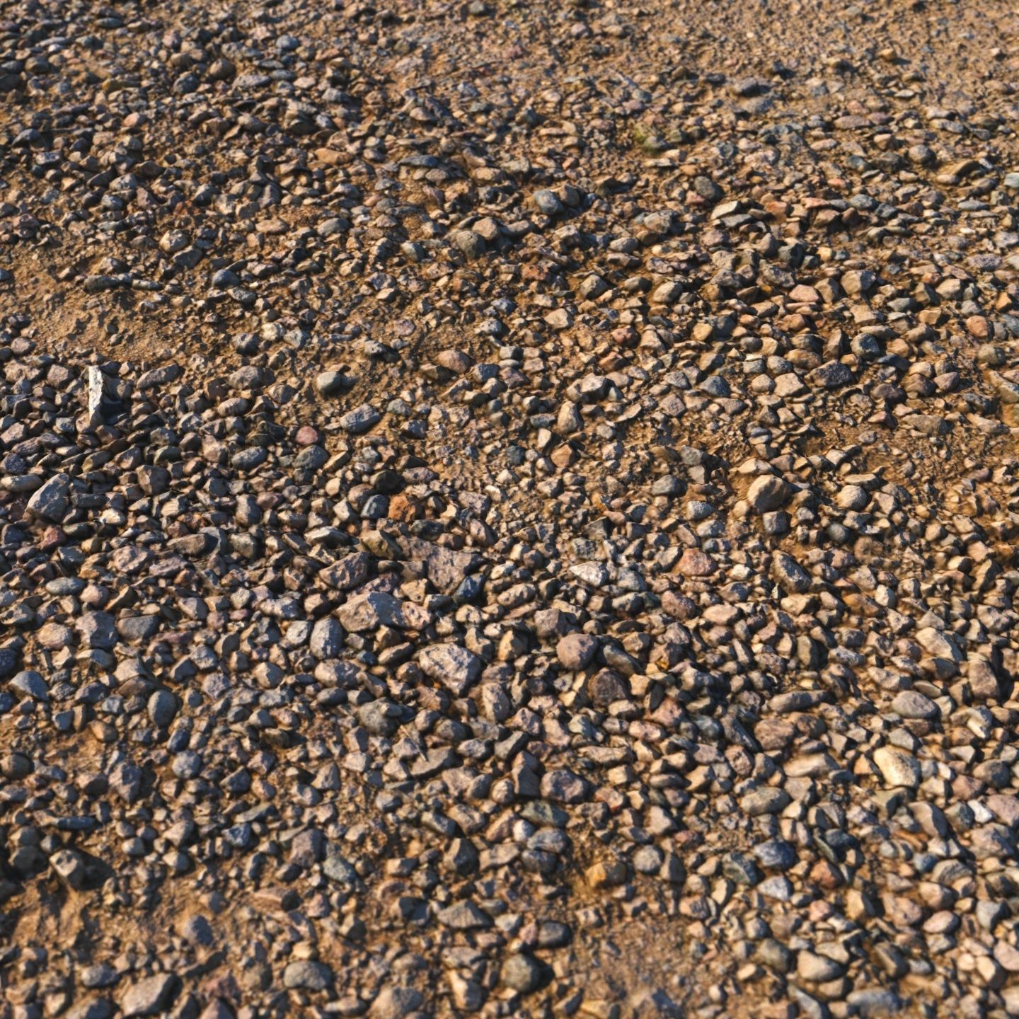 Gravel road 06 - 18 meters Low-poly 3D model_6