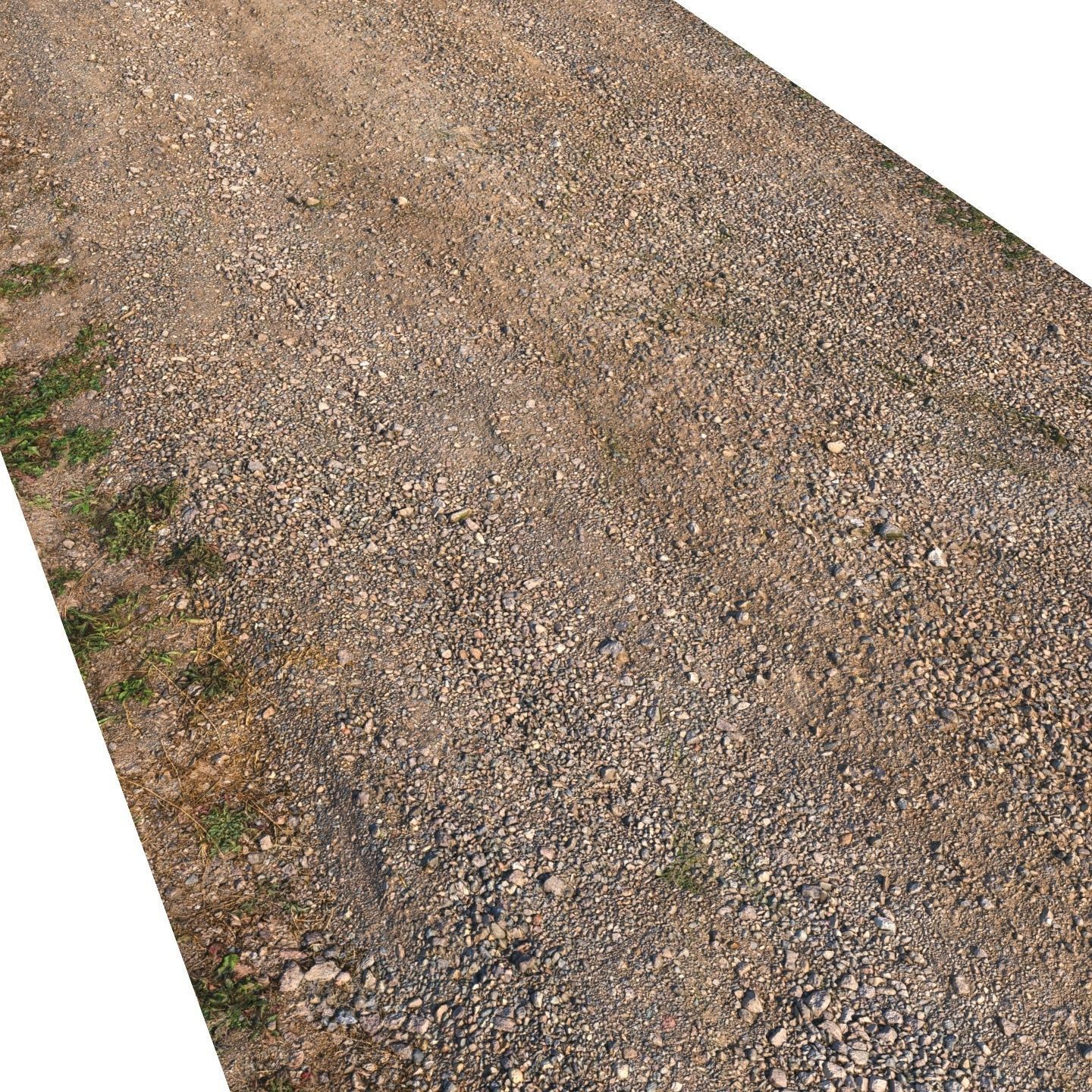 Gravel road 06 - 18 meters Low-poly 3D model_7