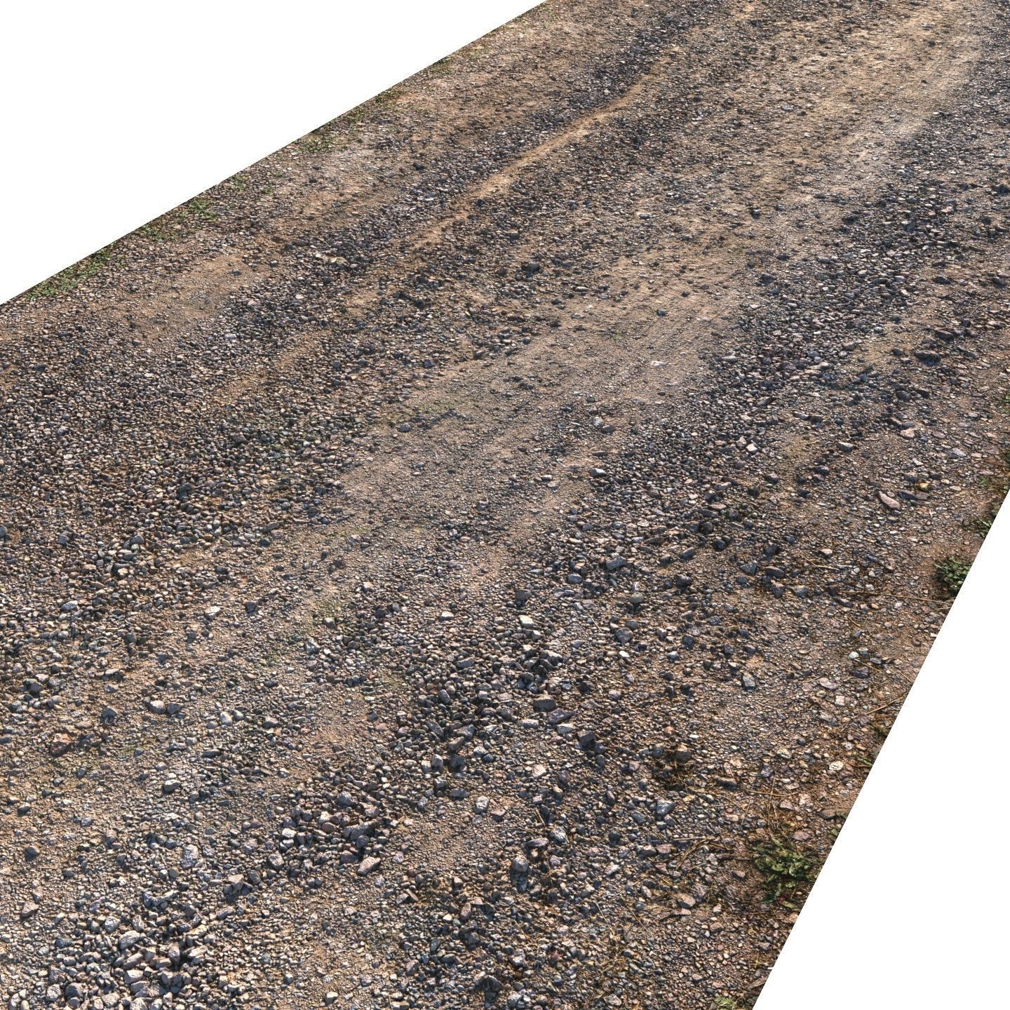 Gravel road 06 - 18 meters Low-poly 3D model_12