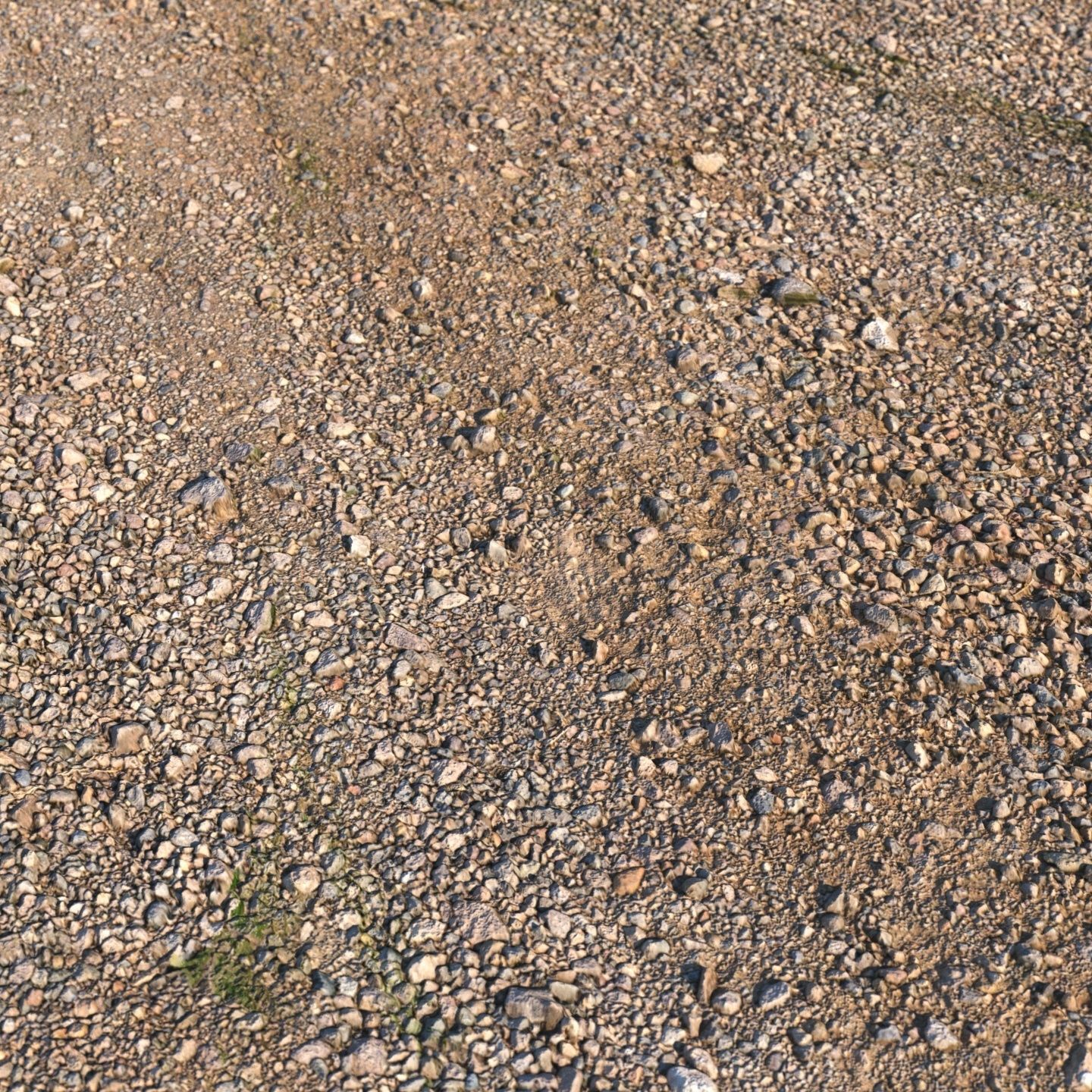 Gravel road 06 - 18 meters Low-poly 3D model_5