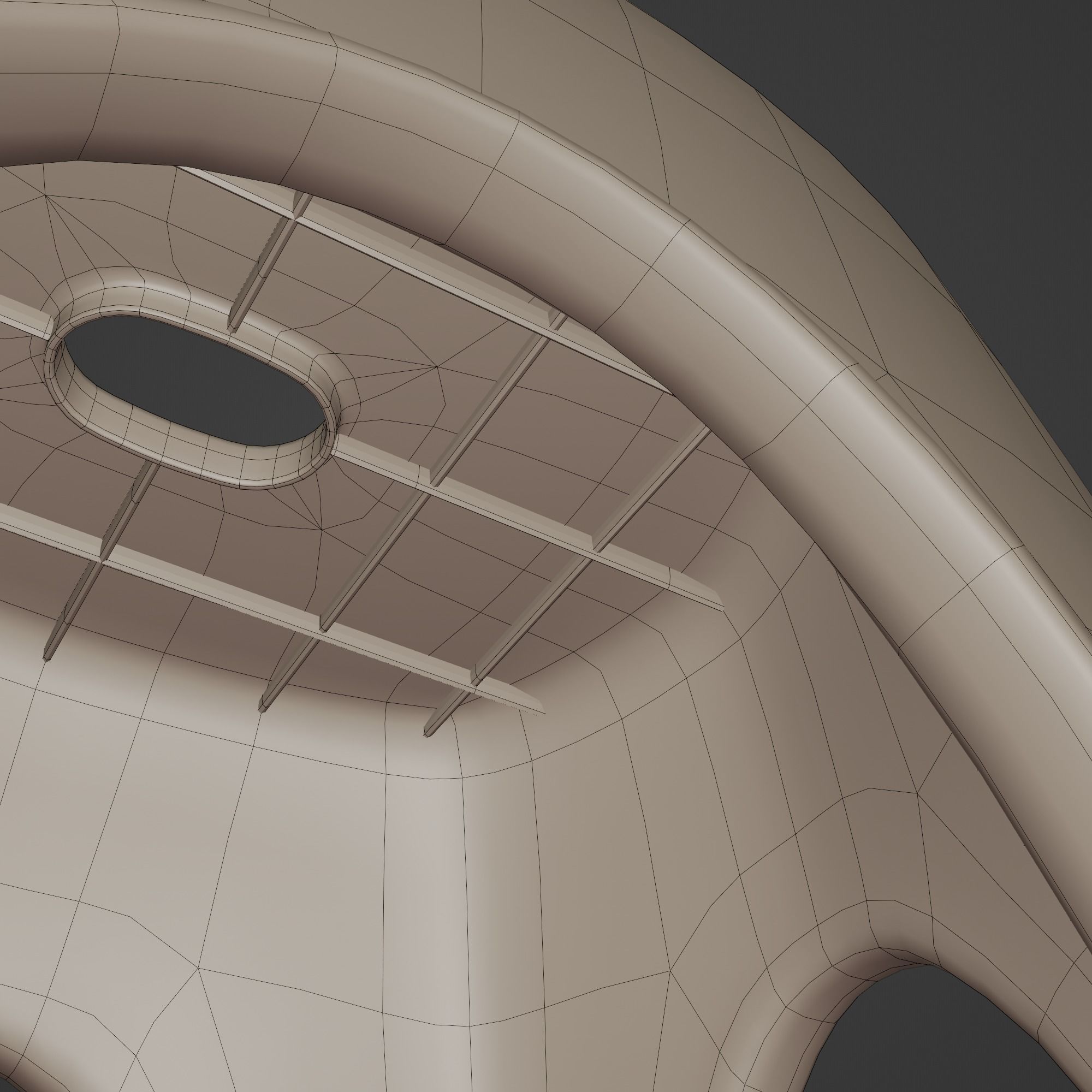 Stackable Small Plastic Stool Low-poly 3D model_16