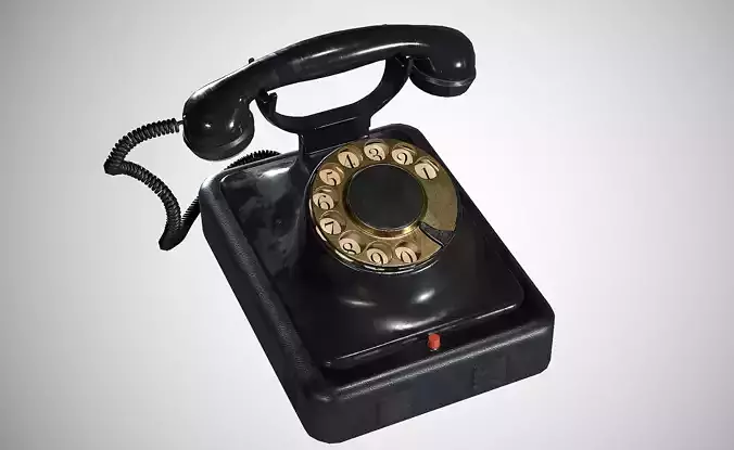 Retro rotary phone model Low-poly 3D model